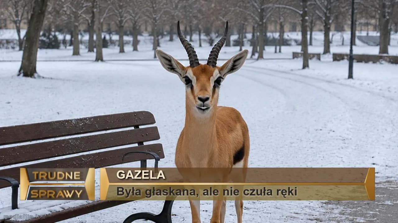 Gazela
Była głaskana, ale nie czuła ręki
