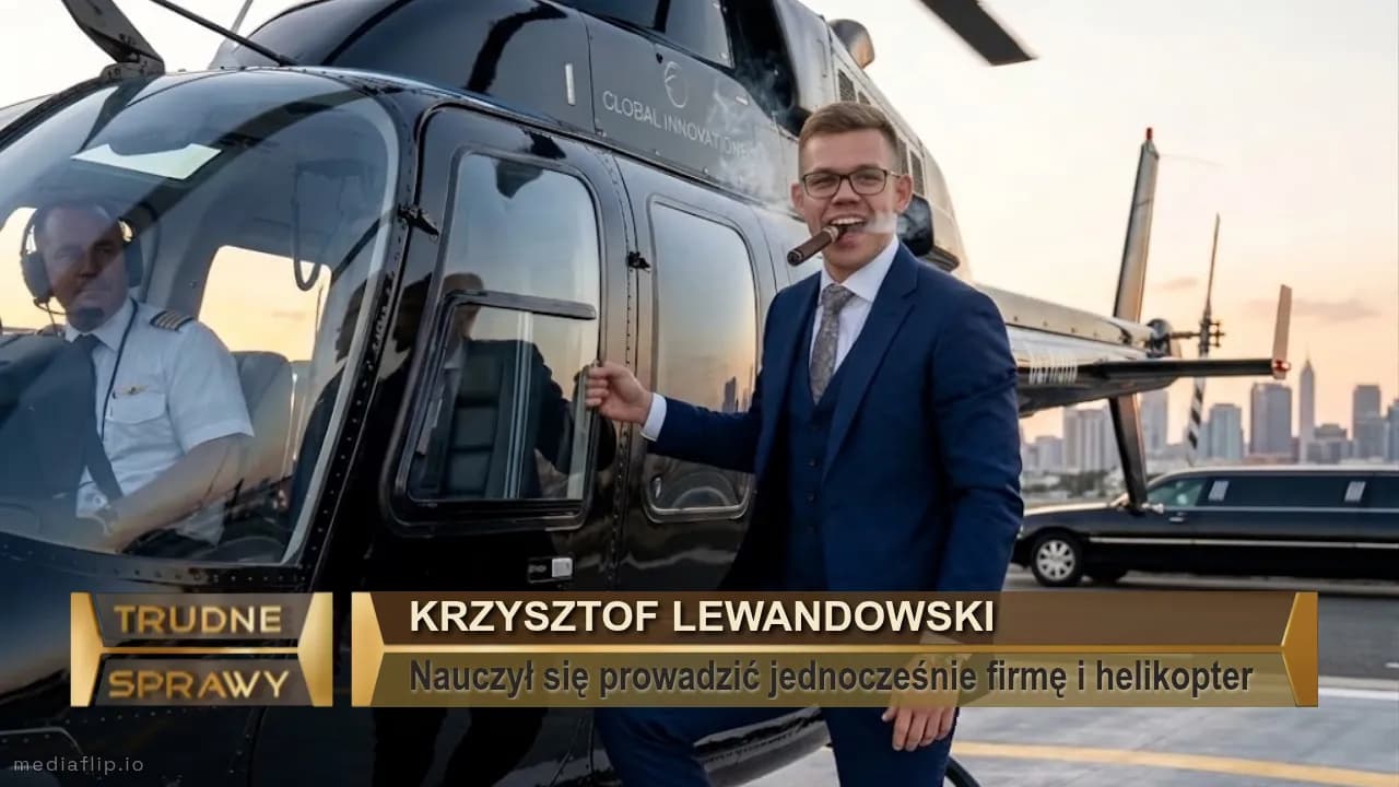 Krzysztof Lewandowski 
Nauczył się prowadzić jednocześnie firmę i helikopter 
