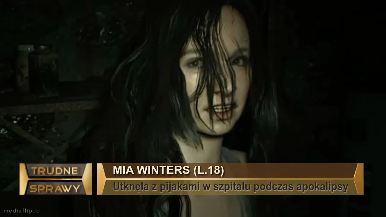 Mia winters (l.18)
Utknęła z pijakami w szpitalu podczas apokalipsy