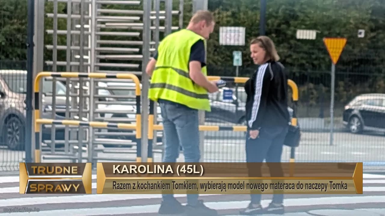 Karolina (45l)
Razem z kochankiem Tomkiem, wybierają model nowego materaca do naczepy Tomka