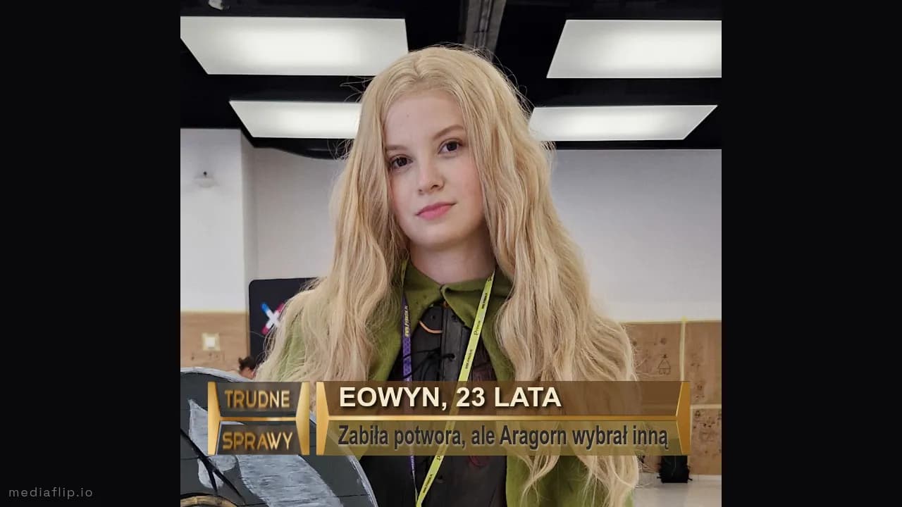Eowyn, 23 lata
Zabiła potwora, ale Aragorn wybrał inną