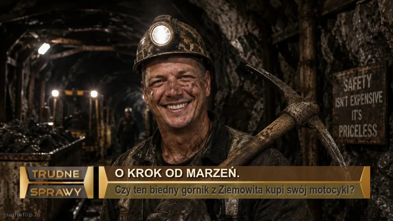O krok od marzeń.
Czy ten biedny górnik z Ziemowita kupi swój motocykl?