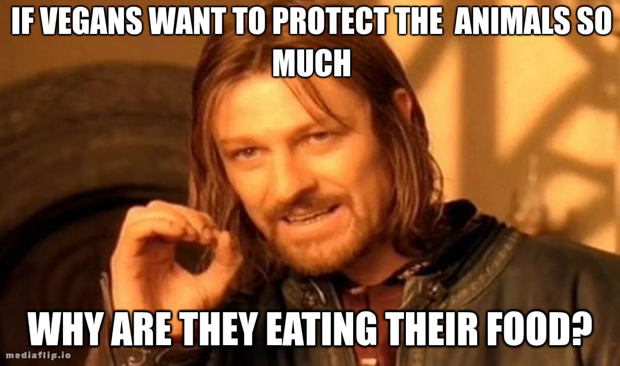 IF VEGANS WANT TO PROTECT THE  ANIMALS SO MUCH - WHY ARE THEY EATING THEIR FOOD?