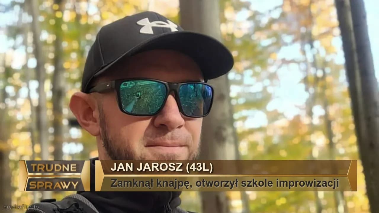 Jan jarosz (43l)
Zamknął knajpę, otworzył szkole improwizacji 