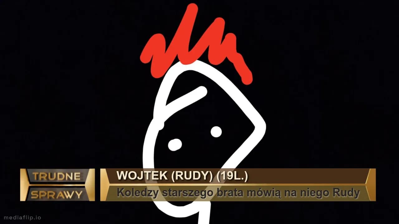 Wojtek (Rudy) (19l.)
Koledzy starszego brata mówią na niego Rudy
